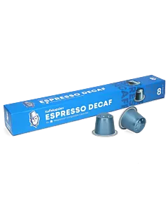 Kaffekapslen Espresso Decaf Premium pak en capsule voor Nespresso

