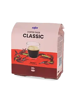 Kaffekapslen Classic 36 package and pods for Senseo