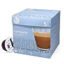 Kaffekapslen Flat White pak en capsule voor Dolce Gusto
