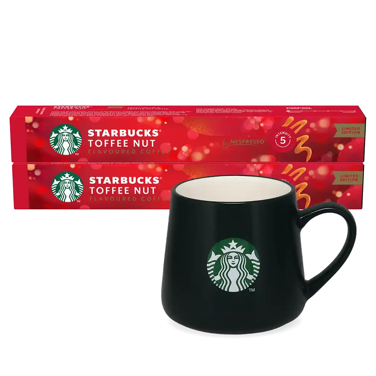 Toffee Nut + donkergroene mok-bundel
