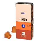 Kaffekapslen Lungo Premium pak en capsule voor Nespresso
