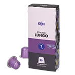Kaffekapslen Lungo Strong Premium pak en capsule voor Nespresso
