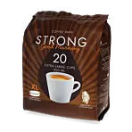 Kaffekapslen Strong 20 package and pods for Senseo